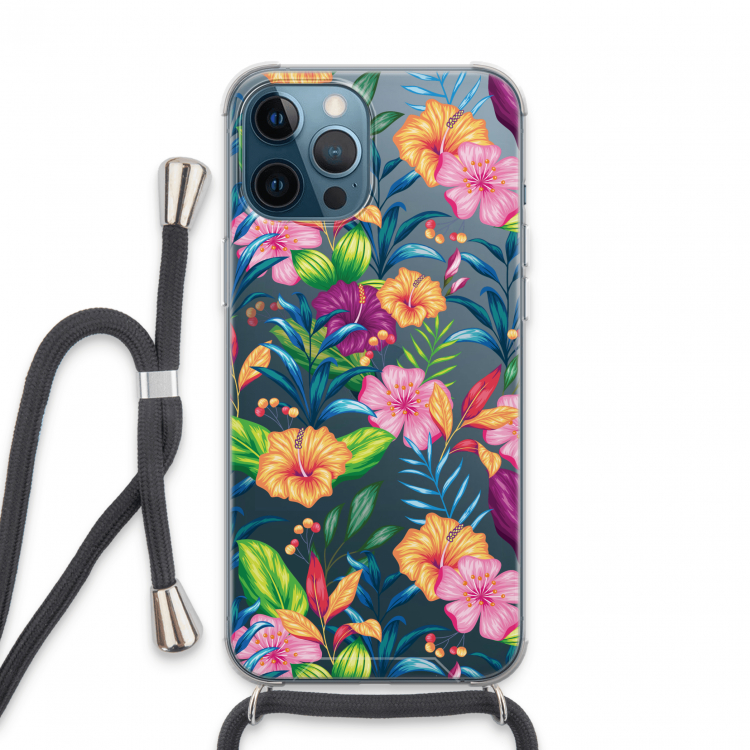 Tropisch 2: iPhone 13 Pro Max Transparant Hoesje met koord