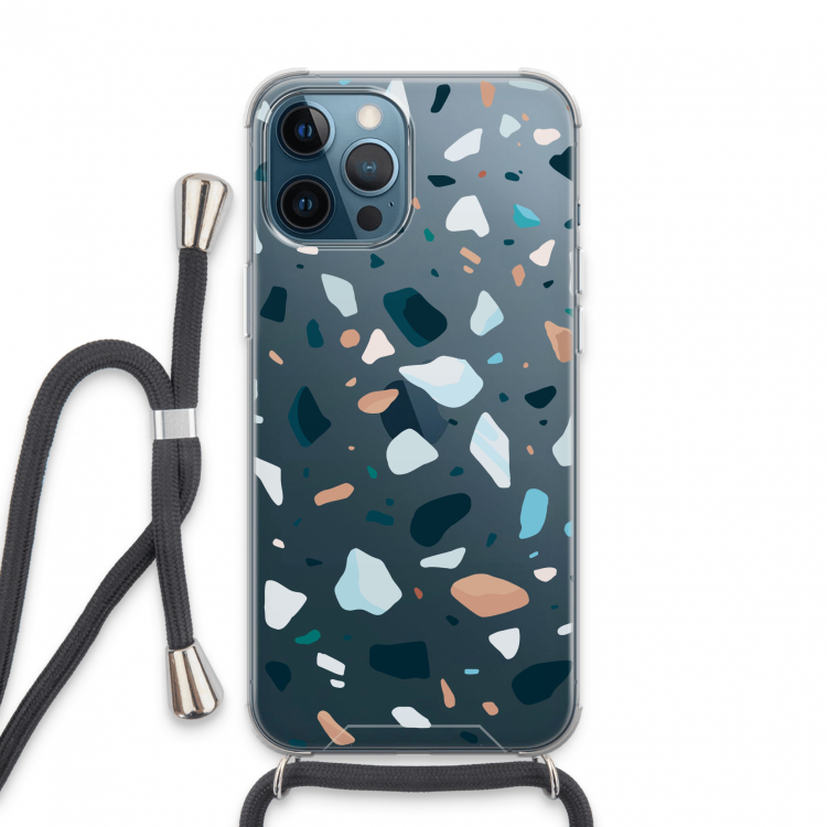 Terrazzo N°13: iPhone 13 Pro Max Transparant Hoesje met koord