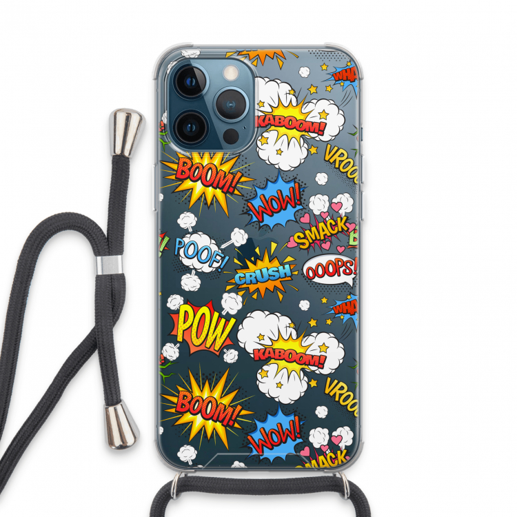 Pow Smack: iPhone 13 Pro Max Transparant Hoesje met koord