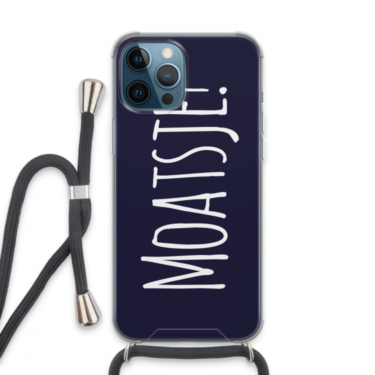 Moatsje!: iPhone 13 Pro Max Transparant Hoesje met koord