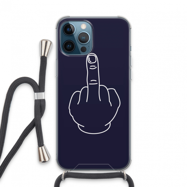 F**k U: iPhone 13 Pro Max Transparant Hoesje met koord