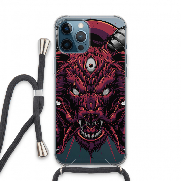 Hell Hound and Serpents: iPhone 13 Pro Max Transparant Hoesje met koord