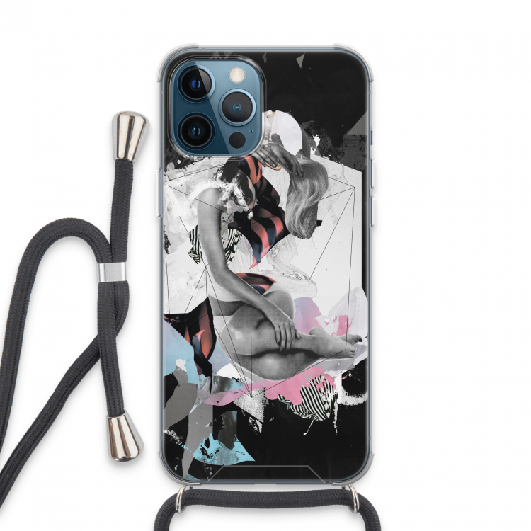Camouflage de sommeil: iPhone 13 Pro Max Transparant Hoesje met koord