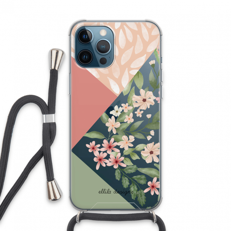 Sweet heaven geometrics: iPhone 13 Pro Max Transparant Hoesje met koord