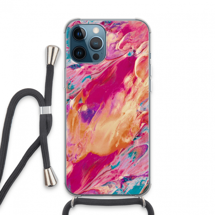 Pastel Echoes: iPhone 13 Pro Max Transparant Hoesje met koord