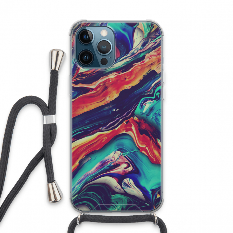 Chameleon Sun: iPhone 13 Pro Max Transparant Hoesje met koord