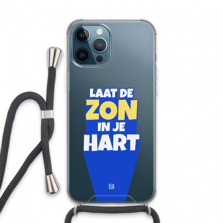Laat de zon in je hart: iPhone 13 Pro Max Transparant Hoesje met koord