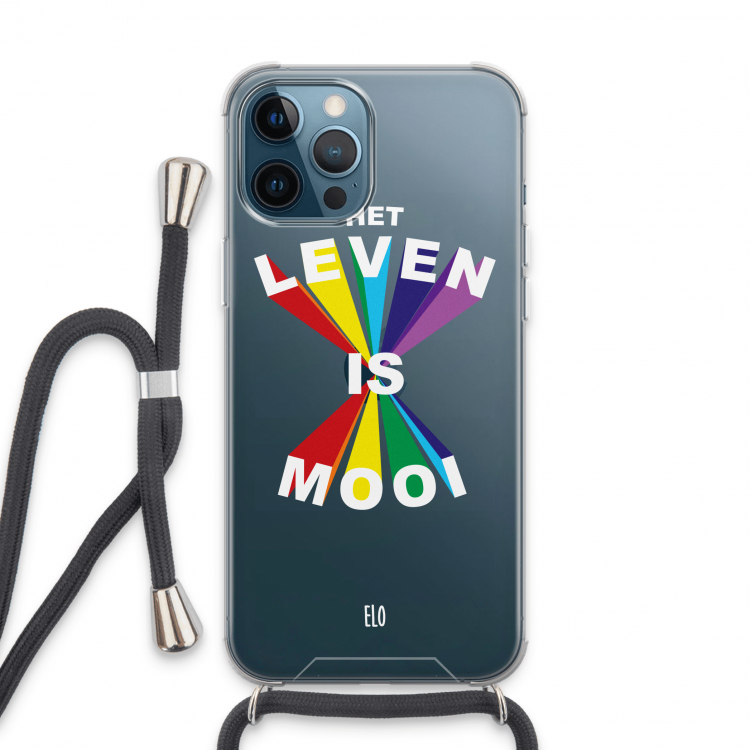 Het Leven Is Mooi: iPhone 13 Pro Max Transparant Hoesje met koord