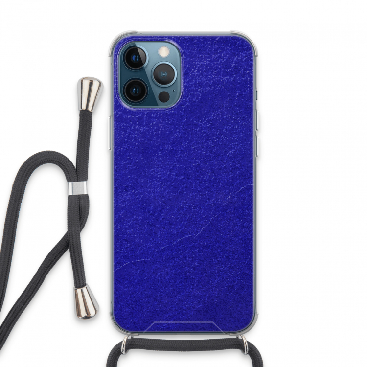 Majorelle Blue: iPhone 13 Pro Max Transparant Hoesje met koord