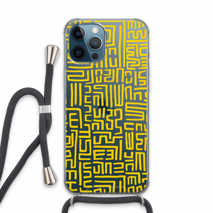 Majorelle Blue Print: iPhone 13 Pro Max Transparant Hoesje met koord