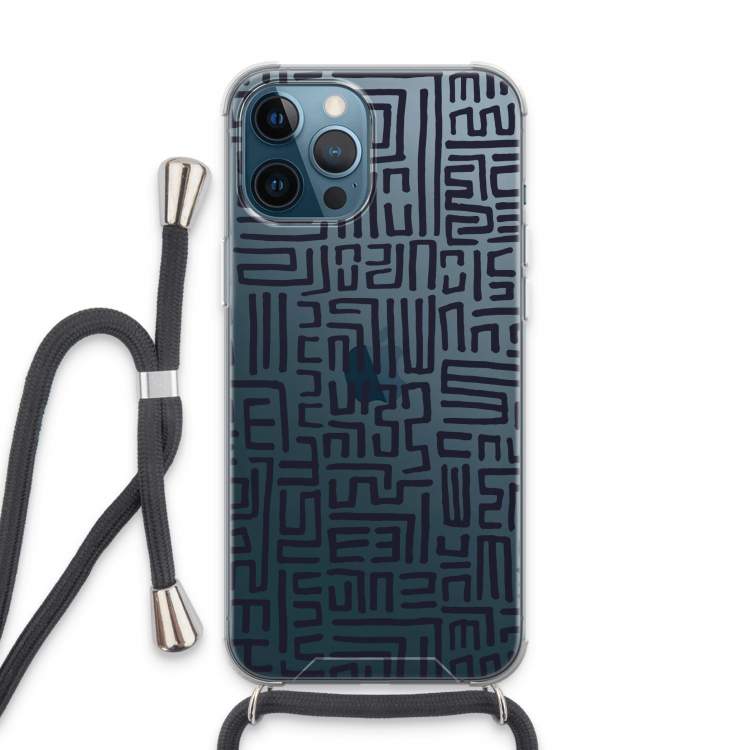 Moroccan Print: iPhone 13 Pro Max Transparant Hoesje met koord