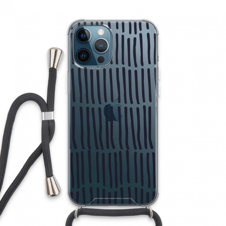 Moroccan stripes: iPhone 13 Pro Max Transparant Hoesje met koord
