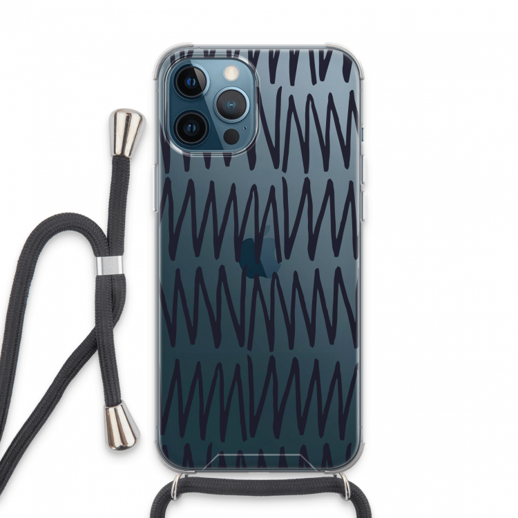 Marrakech Zigzag: iPhone 13 Pro Max Transparant Hoesje met koord