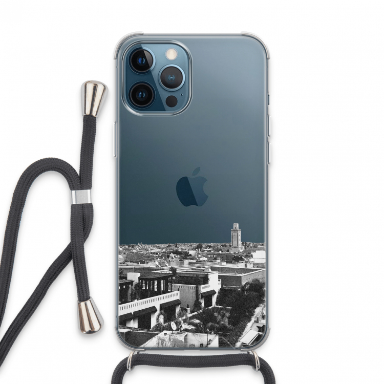 Marrakech Skyline : iPhone 13 Pro Max Transparant Hoesje met koord