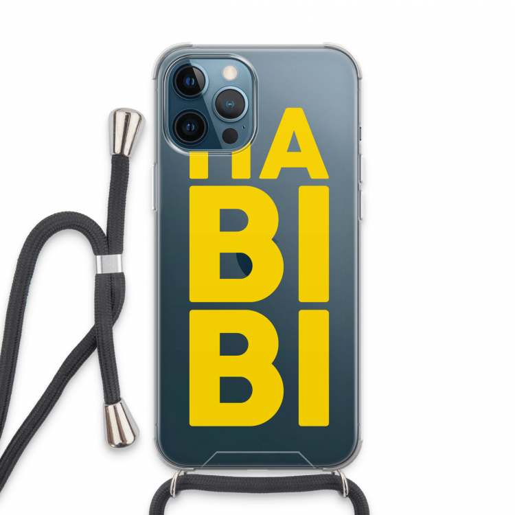 Habibi Blue: iPhone 13 Pro Max Transparant Hoesje met koord