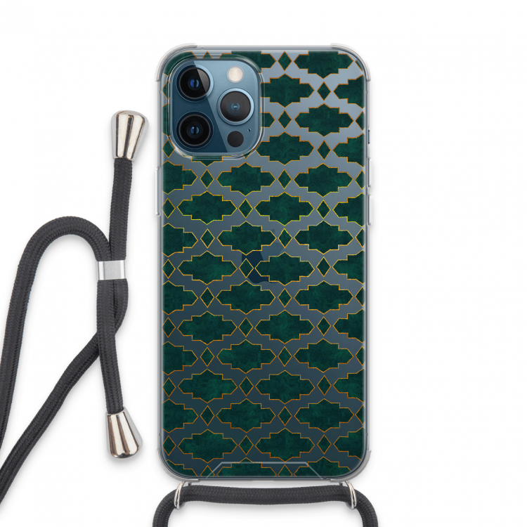 Moroccan tiles: iPhone 13 Pro Max Transparant Hoesje met koord