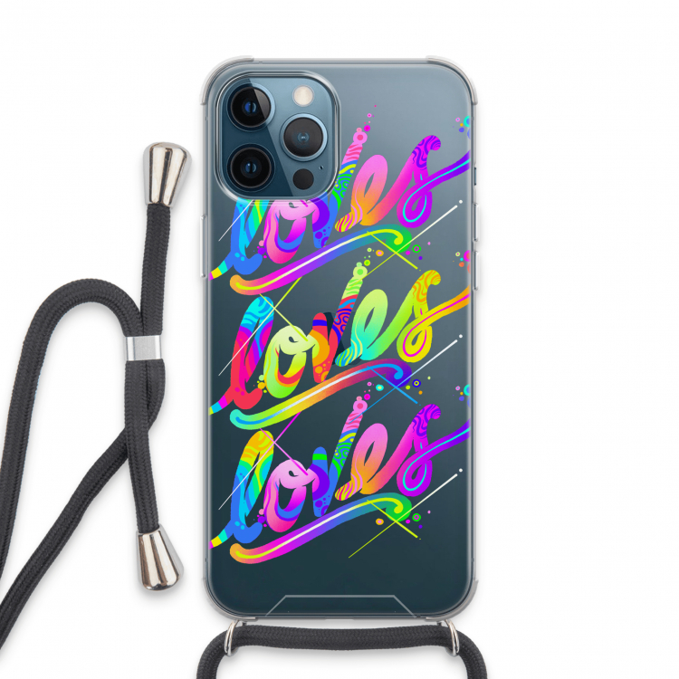 Loves: iPhone 13 Pro Max Transparant Hoesje met koord