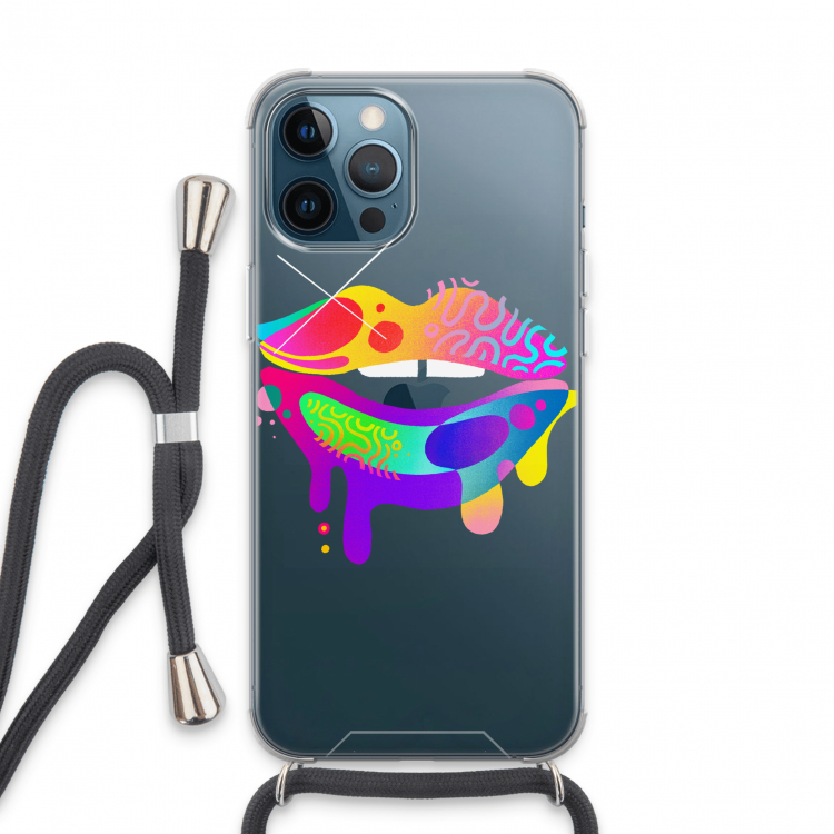 Lip Palette: iPhone 13 Pro Max Transparant Hoesje met koord