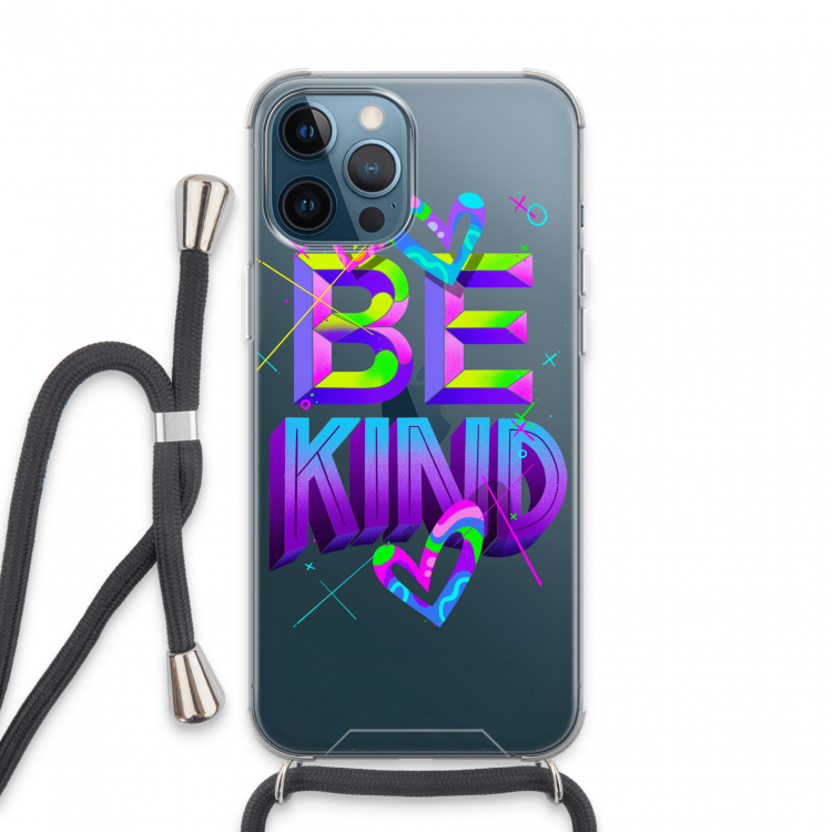 Be Kind: iPhone 13 Pro Max Transparant Hoesje met koord