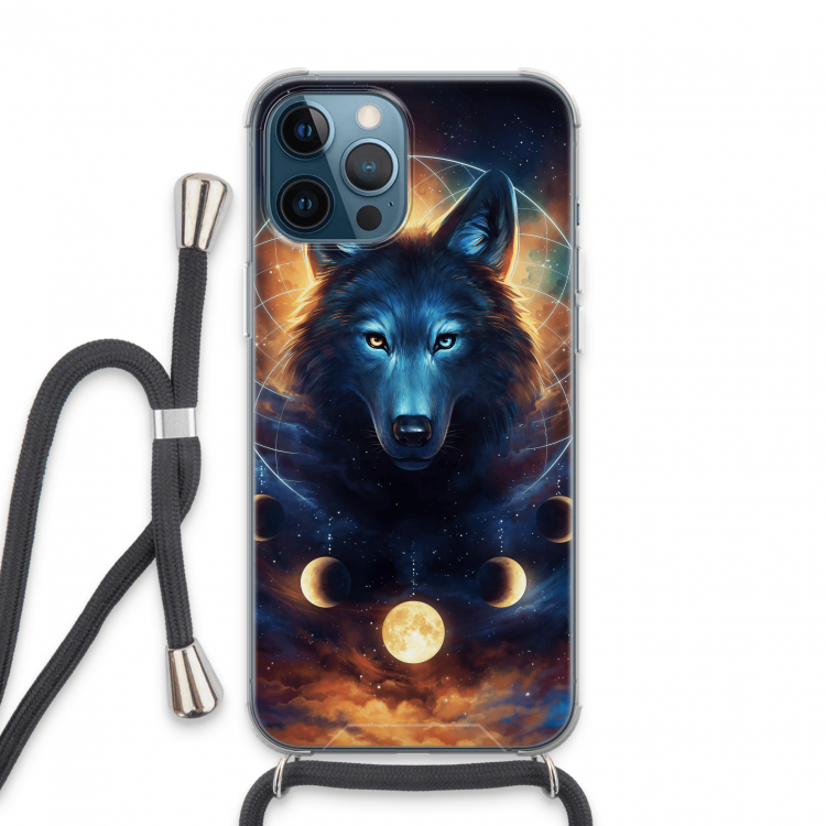 Wolf Dreamcatcher: iPhone 13 Pro Max Transparant Hoesje met koord