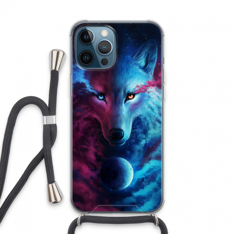 Where Light And Dark Meet: iPhone 13 Pro Max Transparant Hoesje met koord