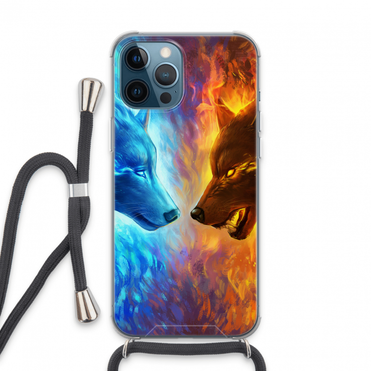 Fire & Ice: iPhone 13 Pro Max Transparant Hoesje met koord