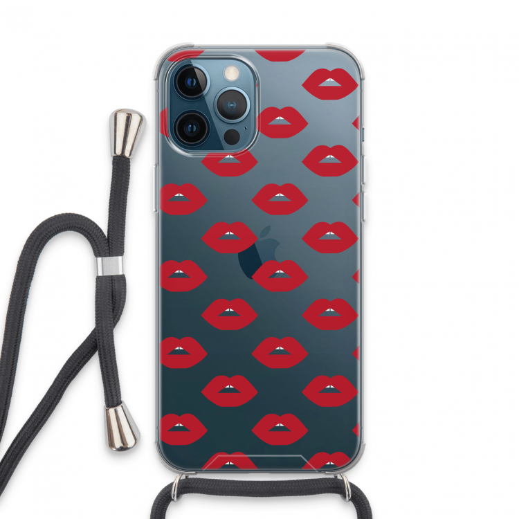 Lips: iPhone 13 Pro Max Transparant Hoesje met koord