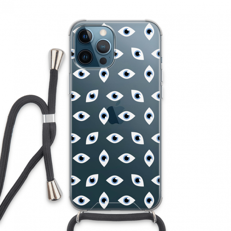 Eyes pattern: iPhone 13 Pro Max Transparant Hoesje met koord