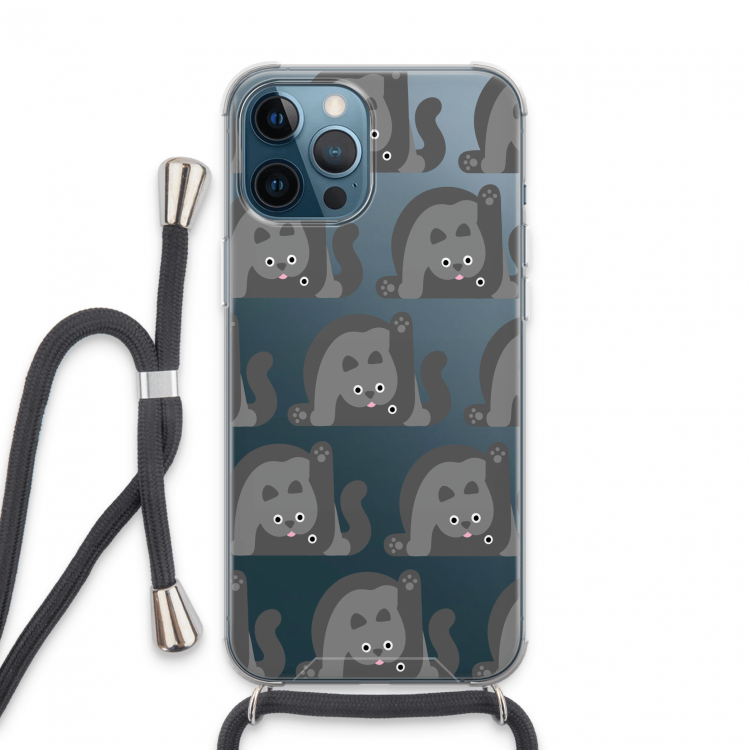 Cats: iPhone 13 Pro Max Transparant Hoesje met koord