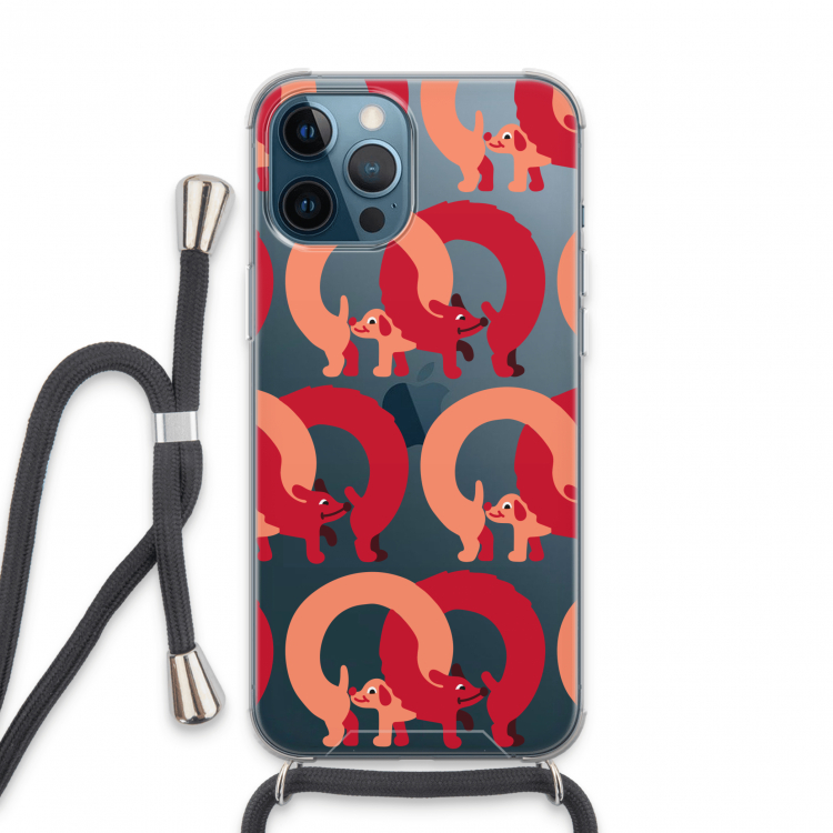 Dogs: iPhone 13 Pro Max Transparant Hoesje met koord