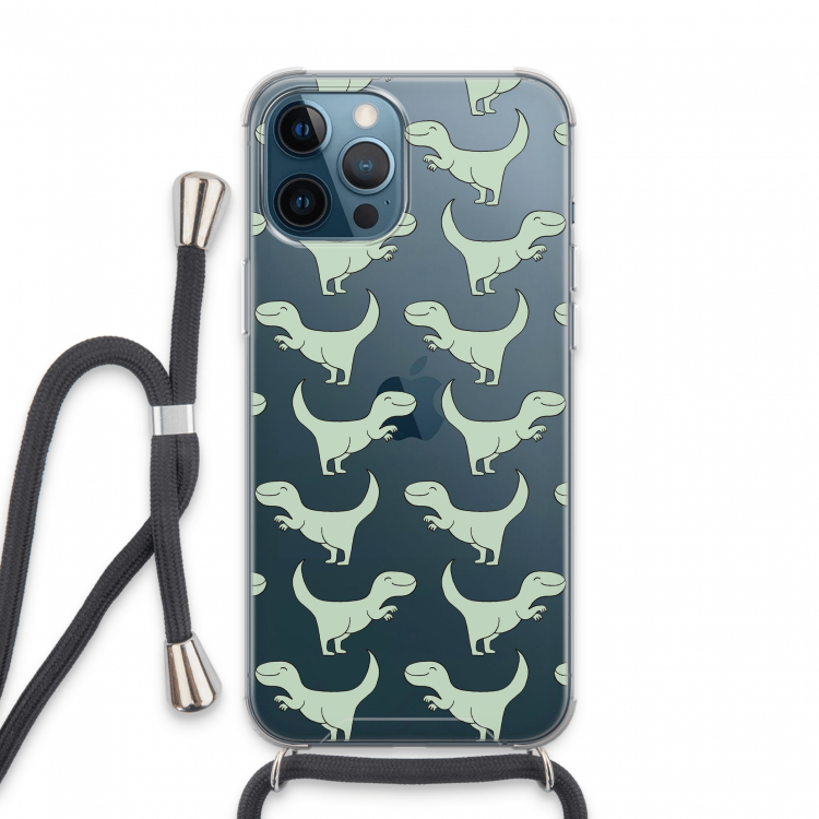 Dinos: iPhone 13 Pro Max Transparant Hoesje met koord