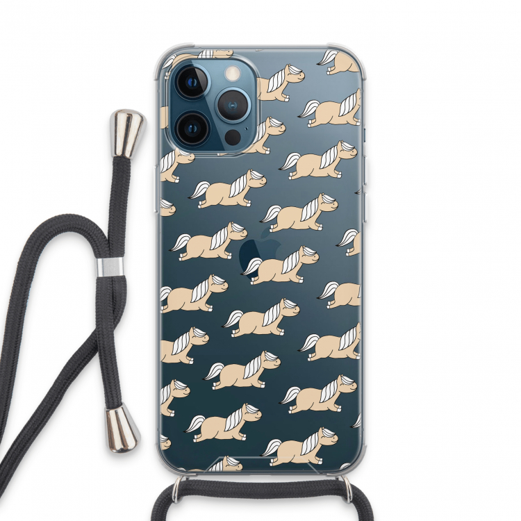 Ponys: iPhone 13 Pro Max Transparant Hoesje met koord