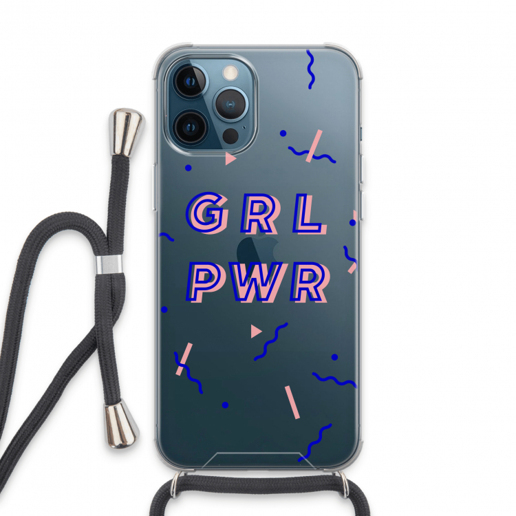 GRL PWR: iPhone 13 Pro Max Transparant Hoesje met koord