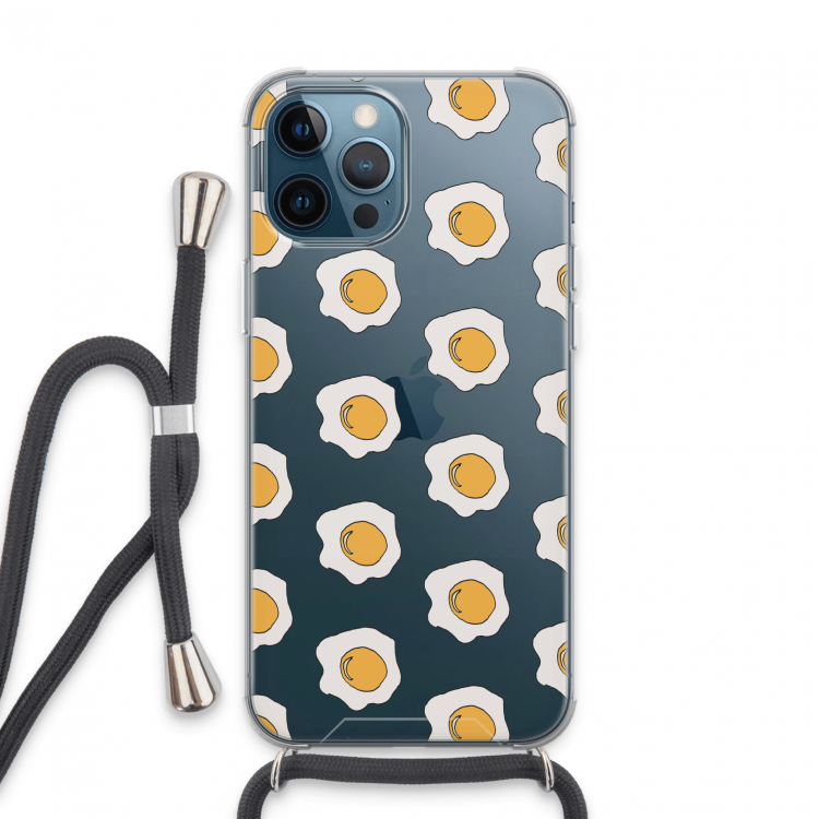 Bacon to my eggs #1: iPhone 13 Pro Max Transparant Hoesje met koord