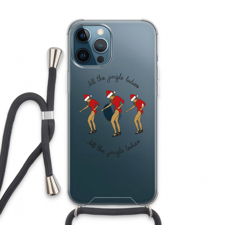 Jingle Ladies: iPhone 13 Pro Max Transparant Hoesje met koord