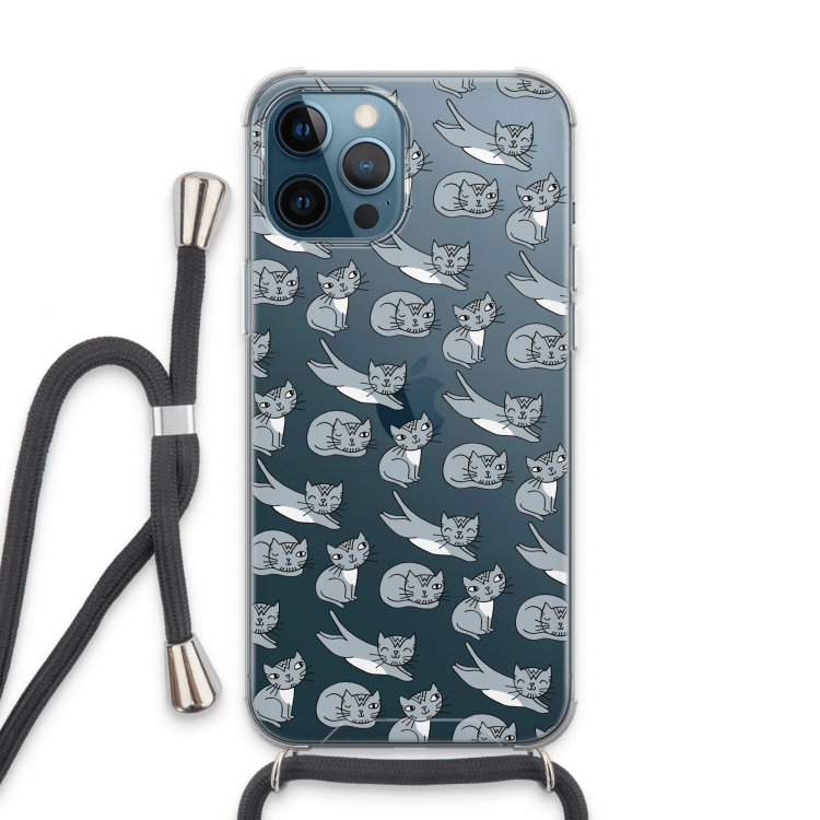 Poezen: iPhone 13 Pro Max Transparant Hoesje met koord