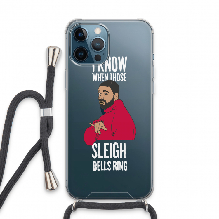 Sleigh Bells Ring: iPhone 13 Pro Max Transparant Hoesje met koord