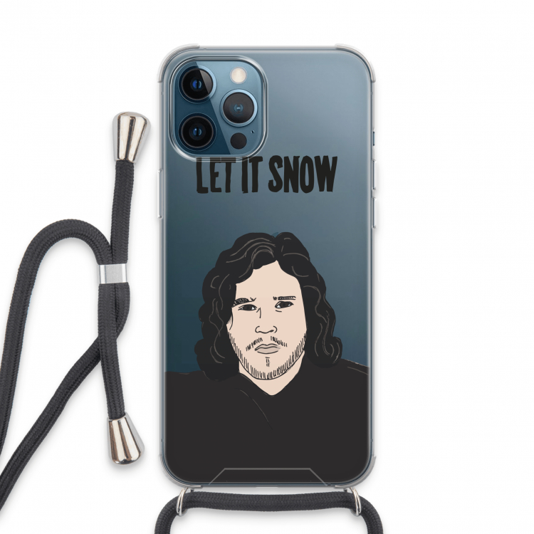 Let It Snow: iPhone 13 Pro Max Transparant Hoesje met koord
