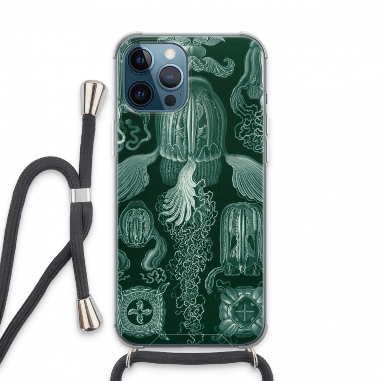 Haeckel Cubomedusae: iPhone 13 Pro Max Transparant Hoesje met koord