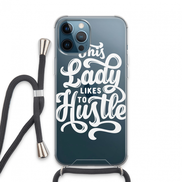 Hustle Lady: iPhone 13 Pro Max Transparant Hoesje met koord