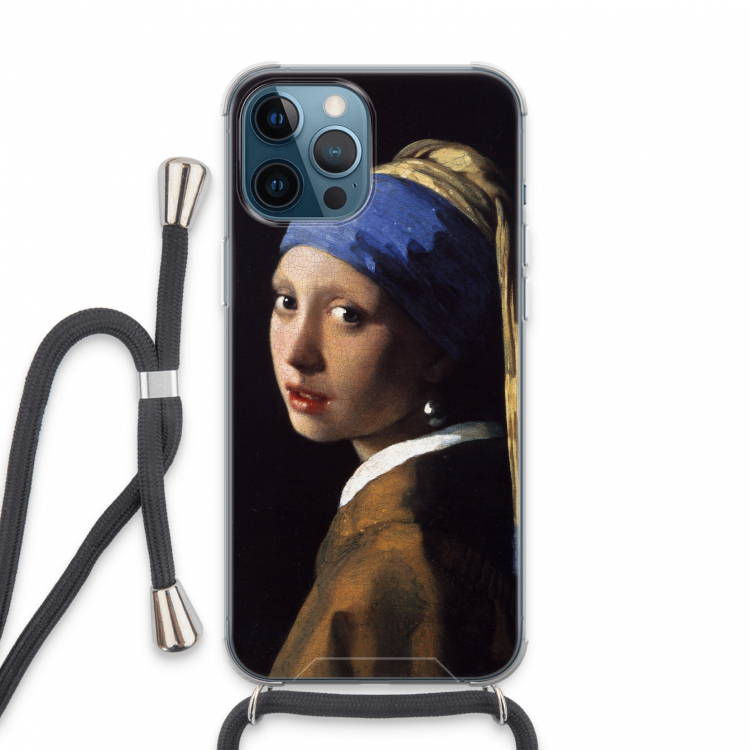 The Pearl Earring: iPhone 13 Pro Max Transparant Hoesje met koord