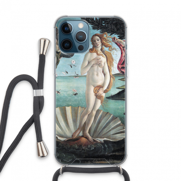 Birth Of Venus: iPhone 13 Pro Max Transparant Hoesje met koord