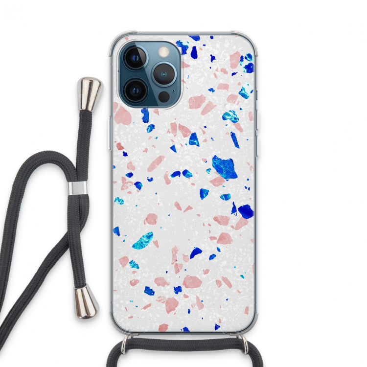 Terrazzo N°6: iPhone 13 Pro Max Transparant Hoesje met koord