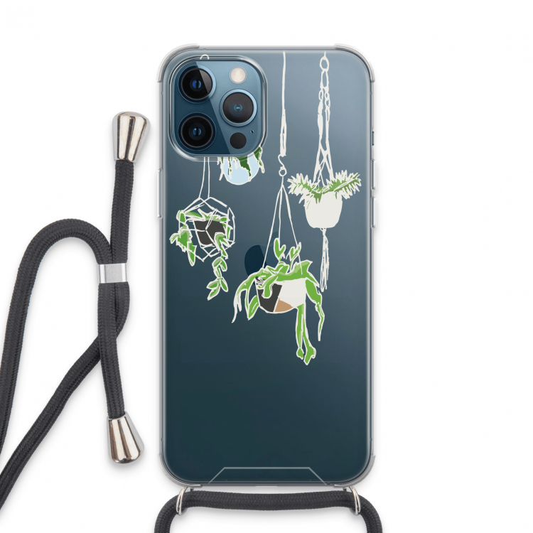 Hang In There: iPhone 13 Pro Max Transparant Hoesje met koord