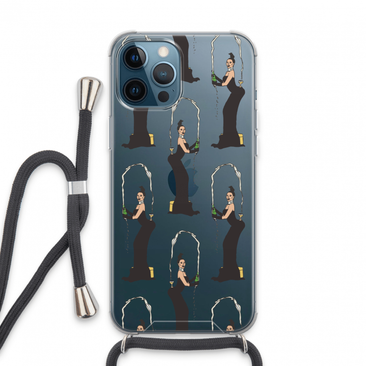 Pop Some Kim: iPhone 13 Pro Max Transparant Hoesje met koord