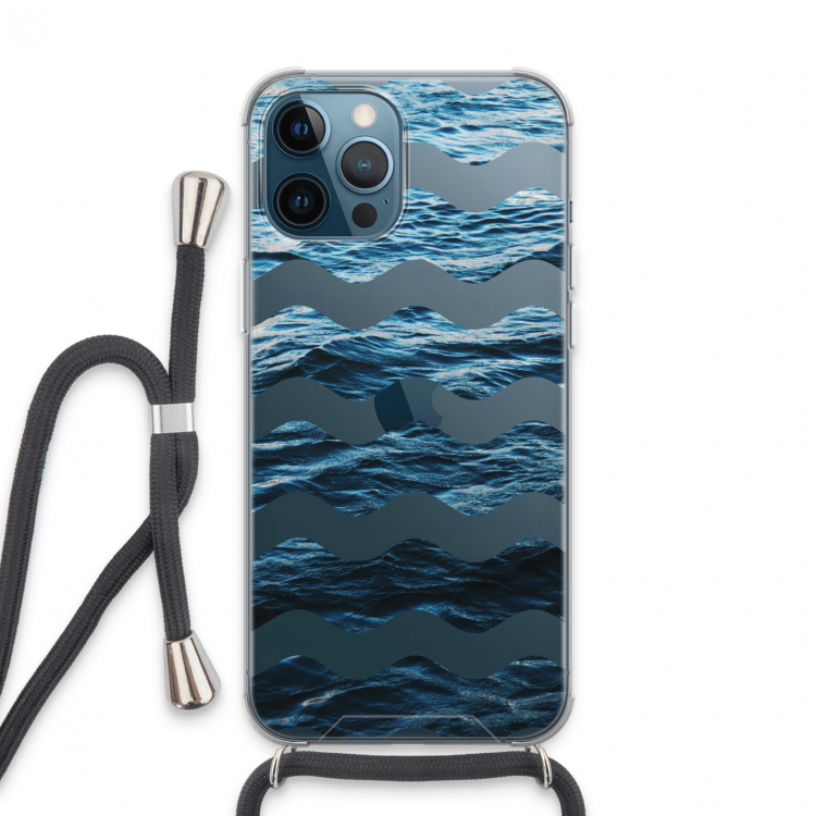 Oceaan: iPhone 13 Pro Max Transparant Hoesje met koord