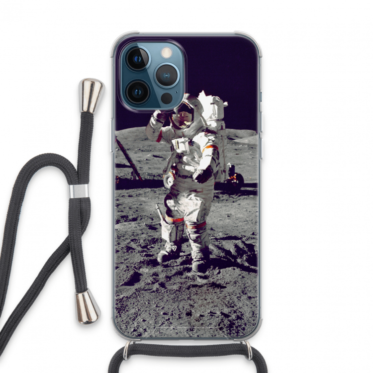 Spaceman: iPhone 13 Pro Max Transparant Hoesje met koord