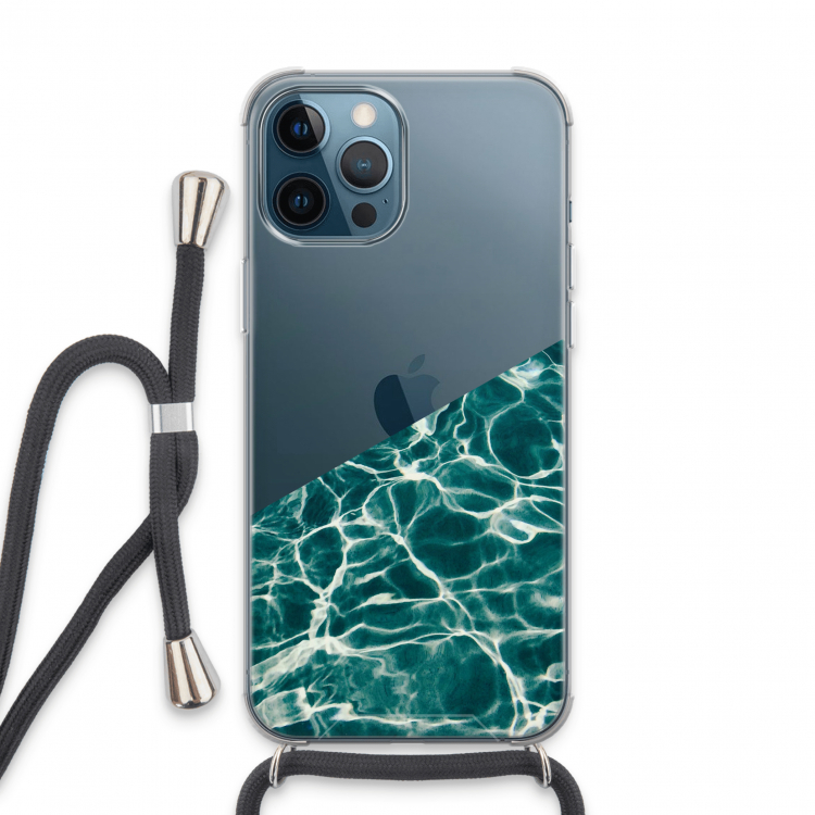 Weerkaatsing water: iPhone 13 Pro Max Transparant Hoesje met koord