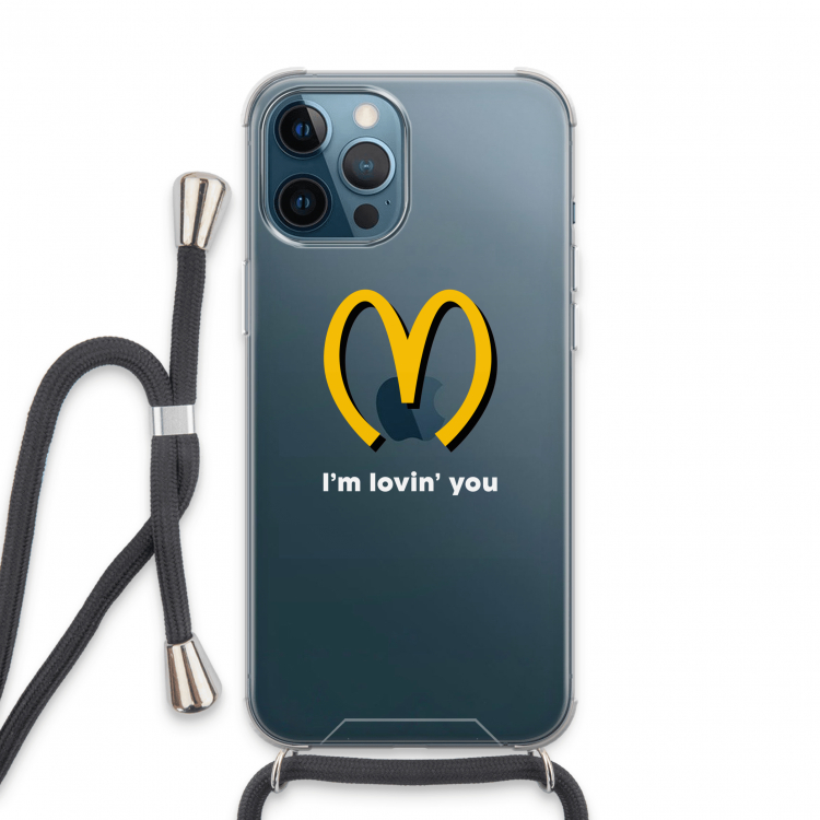 I'm lovin' you: iPhone 13 Pro Max Transparant Hoesje met koord