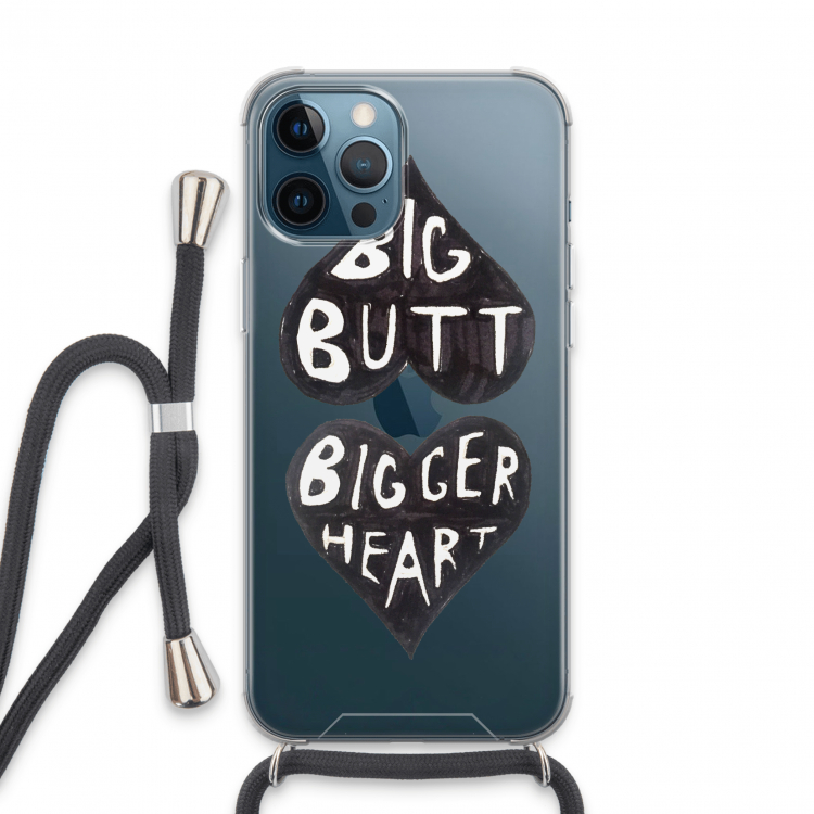 Big butt bigger heart: iPhone 13 Pro Max Transparant Hoesje met koord